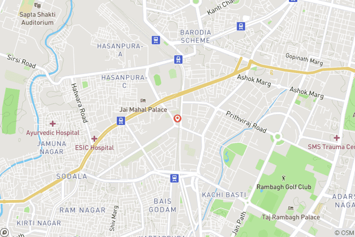Carte du circuit Visite touristique privée de luxe de Jaipur en voiture, toute la journée, avec guide