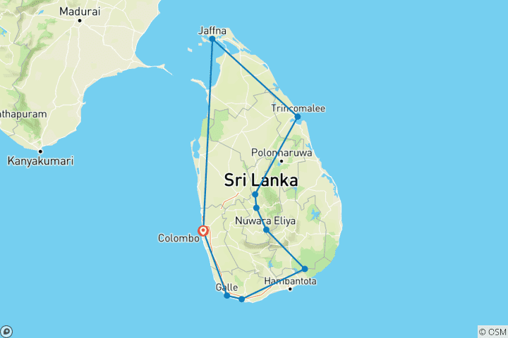 Kaart van 09 Dagen Jaffna Oude Stad