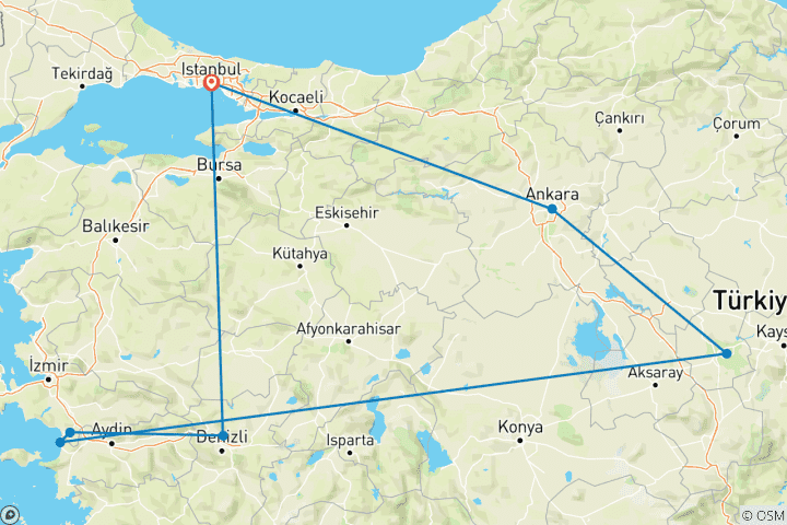 Mapa de 12 Días | 5 Estrellas | Viaje de Navidad y Año Nuevo en TURQUÍA(2025-26) | Angels Vacations (Grupo Pequeño Acompañado) - 2 Salidas Fijas
