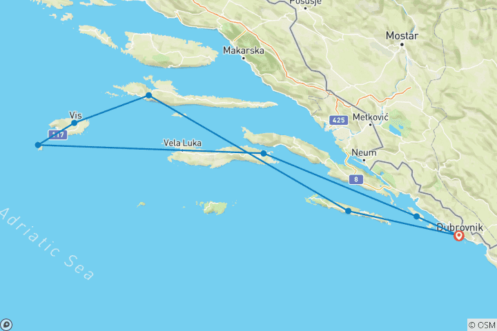 Map of Dubrovnik Discovery