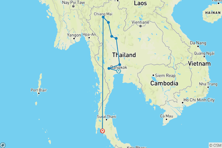 Carte du circuit Thaïlande Un pays de sourires -