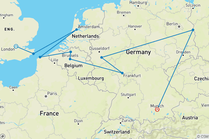 Karte von Oktoberfest (Road Trip To Oktoberfest, von Amsterdam)