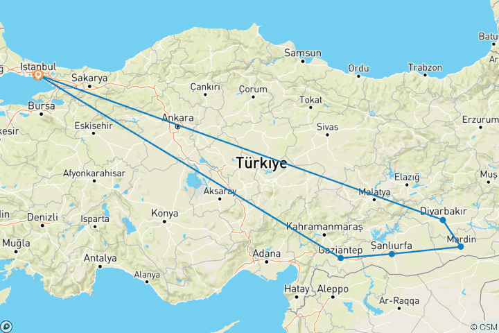 Carte du circuit Rêve de la Turquie orientale