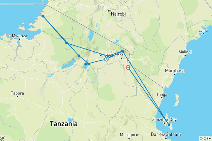 Karte von Kreislauf des Lebens (von Arusha bis Kilimanjaro)