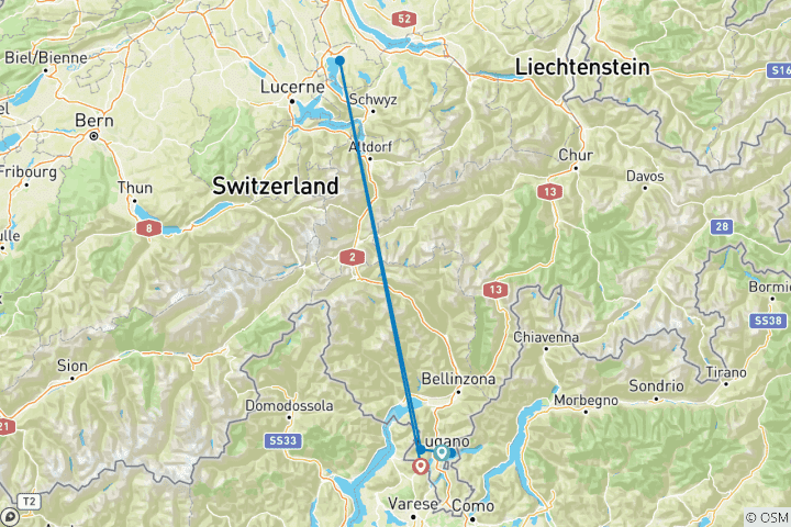 Map of Lugano Bike - In the Hills of Malcantone 6 Days