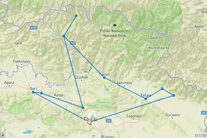 Karte von Georgien - Land des Goldenen Vlieses (8 Tage)