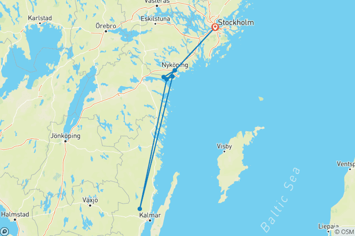 Map of Sweden - Sörmland Trail 7 Days 7 Days
