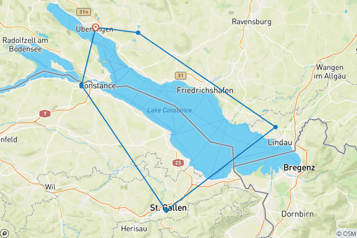 Karte von Bodensee - Rund um Überlingen (6 Tage)