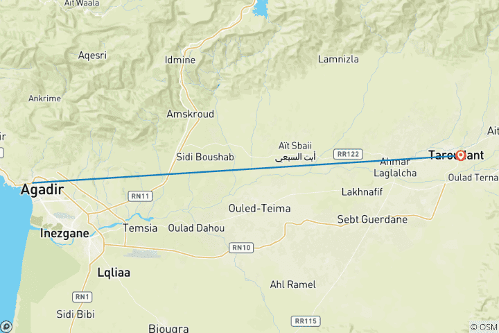 Karte von Standortreise - Marokko komfortabel erleben (8 Tage)