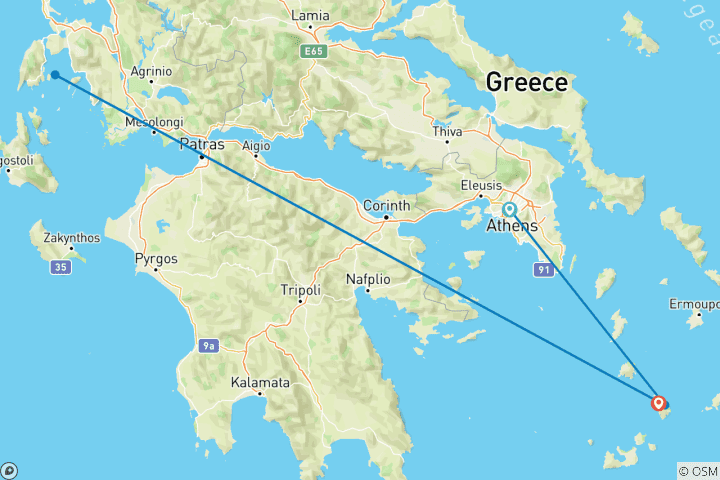 Karte von Kykladen - Wandern auf Sifnos (7 Tage)