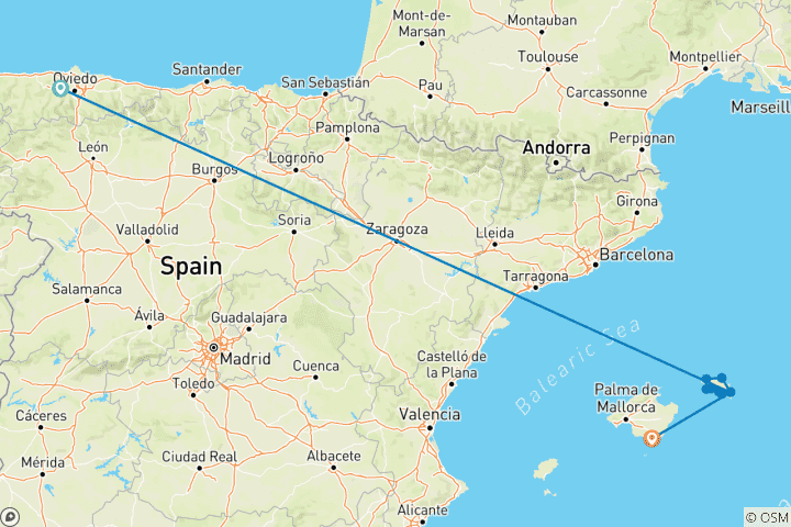 Karte von Menorca - Camí de Cavalls (8 Tage)