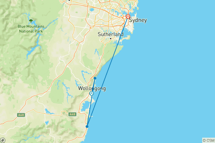 Carte du circuit Australie - De Sydney à Jervis Bay à vélo (7 jours)