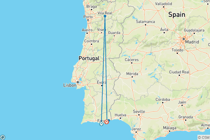 Karte von Portugal Kurztrip: Ostalgarve (3 Tage)