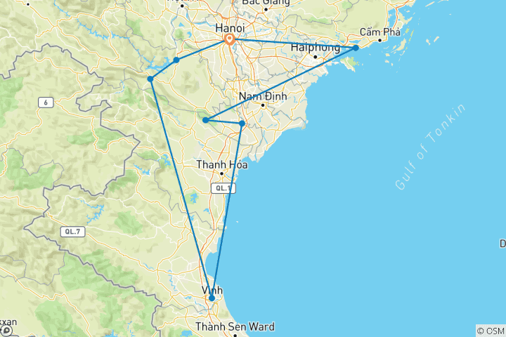 Map of Vietnam - Cycling Along the Red River Delta9 Days