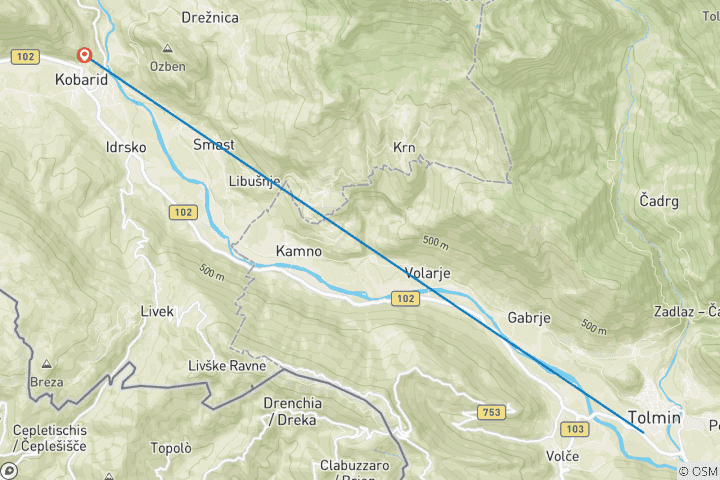 Map of Juliana Trail - Randonnée dans la vallée de la Soca (6 jours)
