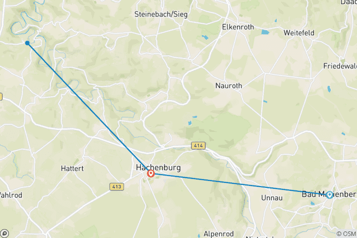 Carte du circuit Sentier Westerwald de Nistertal à Obererbach (7 jours)