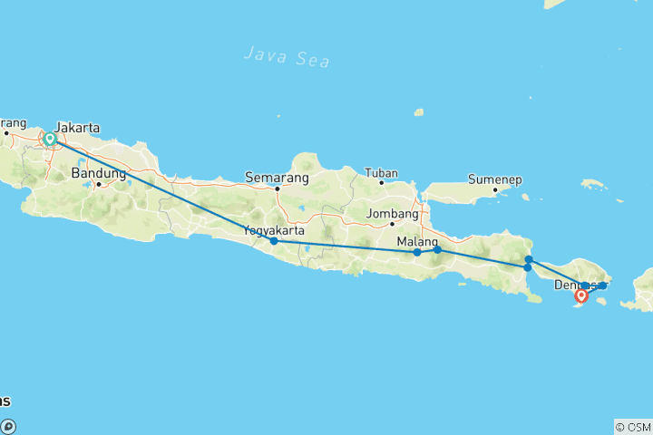 Karte von Indonesiens Highlights erleben (16 Tage)