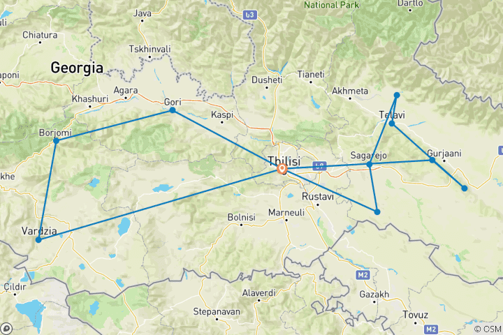 Karte von Georgiens Highlights erleben (10 Tage)