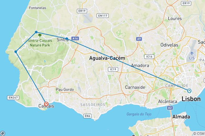 Karte von Portugal - Sintra & Cascais (7 Tage)