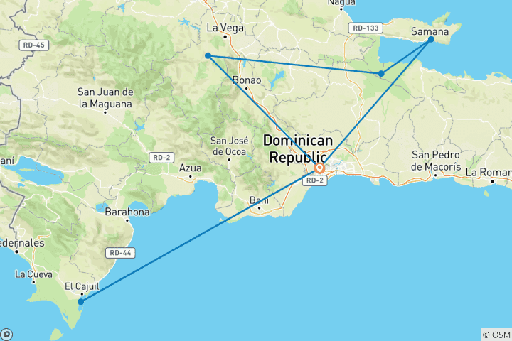Map of Dominican Republic Active 16 Days
