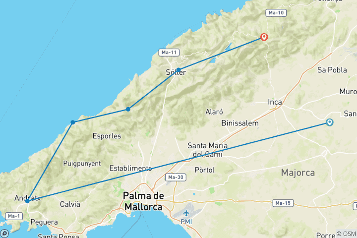 Map of Mallorca - Hike the GR 221 in Comfort 8 Days