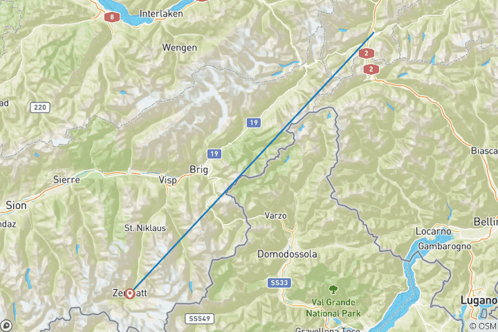 Carte du circuit Glacier Bike Tour West (5 jours)