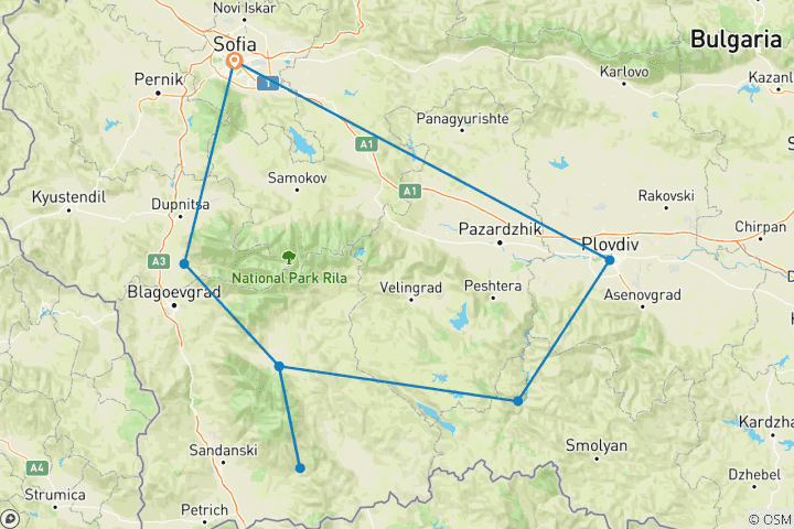 Kaart van Bulgarije - Rondreis langs de Zwarte Zeekust in een huurauto (14 dagen)