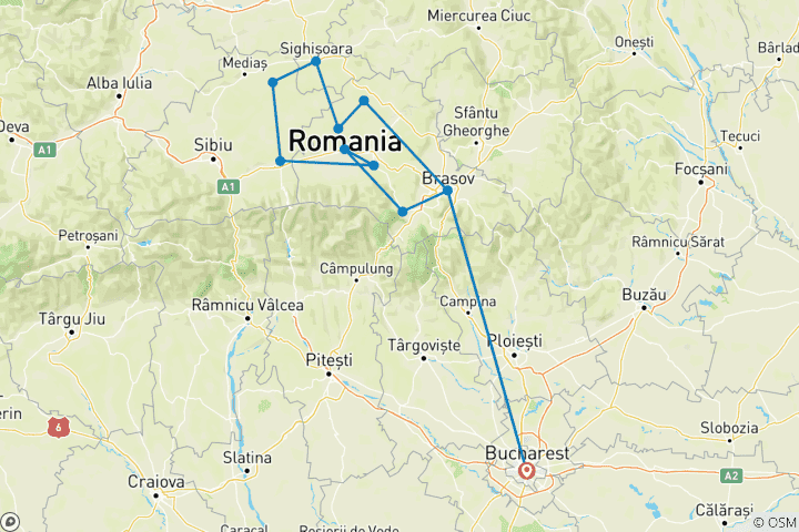 Carte du circuit Héritage de la Transylvanie & Route du Transfagarasan (9 jours)