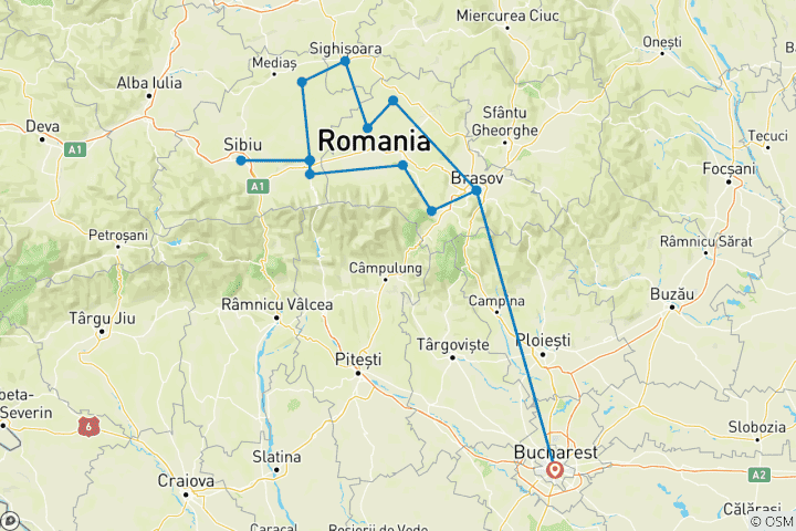Carte du circuit Héritage de la Transylvanie & Sibiu (9 jours)
