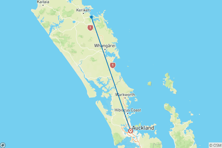 Karte von Neuseeland - Bay of Islands (5 Tage)