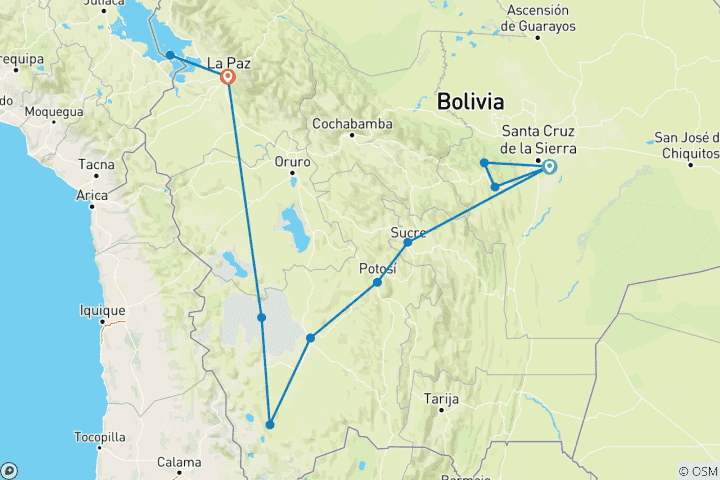 Map of Bolivia: Uyuni17 Days