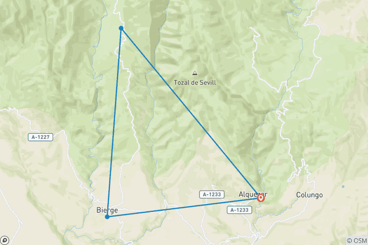 Kaart van Spanje - Wandelen in de Sierra de Guara (8 dagen)