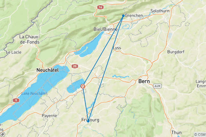 Map of Fribourg Fondue Round 7 Days