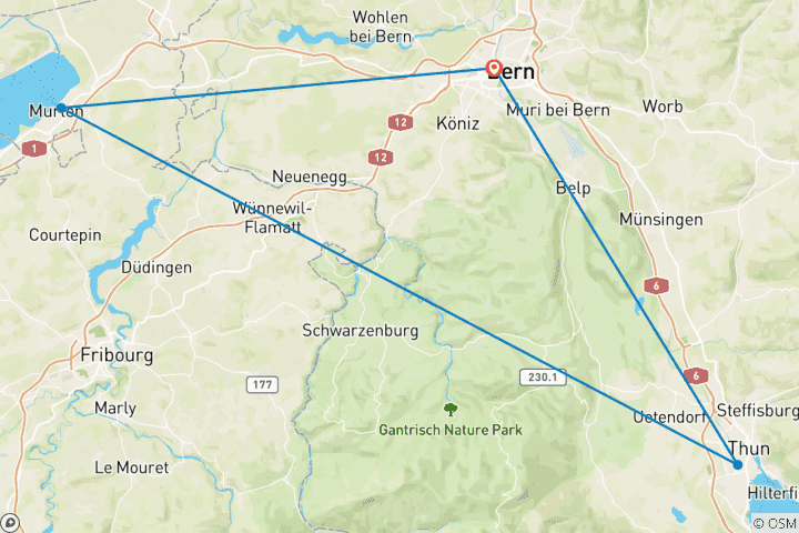 Karte von Die große Bern-Rundfahrt (7 Tage)