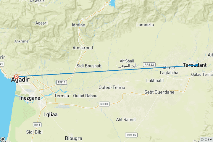 Karte von Standortreise - Marokko komfortabel erleben (Home-Stay) (8 Tage)