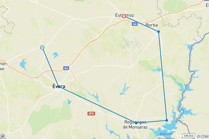 Carte du circuit Voyage guidé à vélo : Châteaux et vin au Portugal (8 jours)