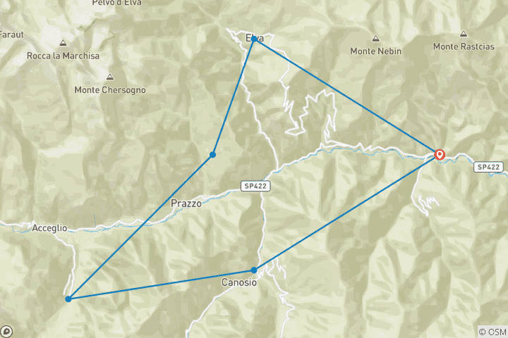 Carte du circuit Val Maira - Percorso Occitano (8 jours)