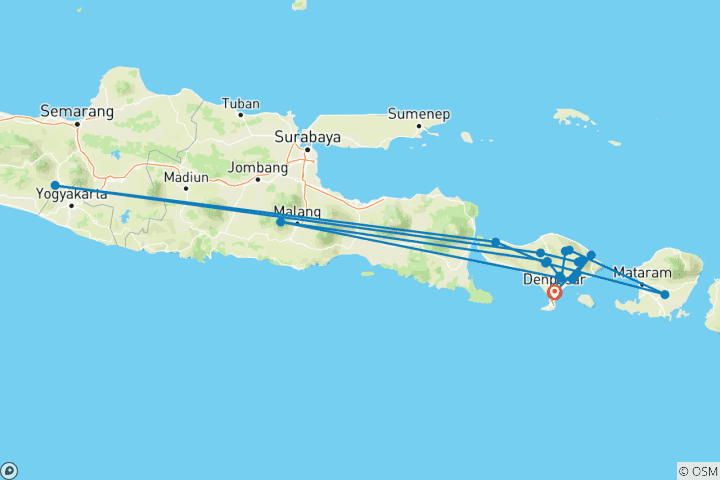 Map of Pure Bali 15 Days