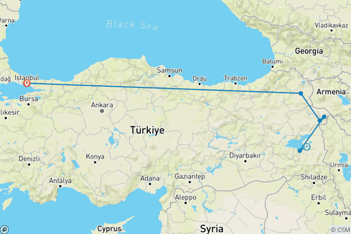 Carte du circuit Du lac Van et du mont Ararat à Istanbul - 6 jours