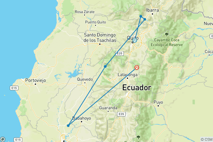 Karte von Bergwandern auf Ecuador’s Vulkanen (7 Tage)