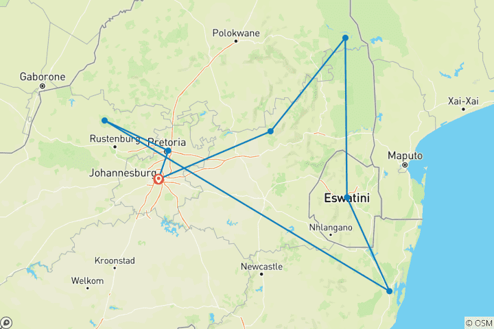 Map of Rovos Golf Safari - 11 Days - 2026