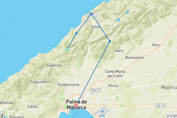 Map of Mallorca's Highlights with Charm 8 Days