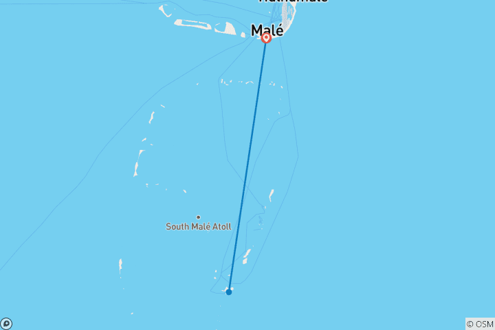Carte du circuit Malé & Maldives Express - 4 jours