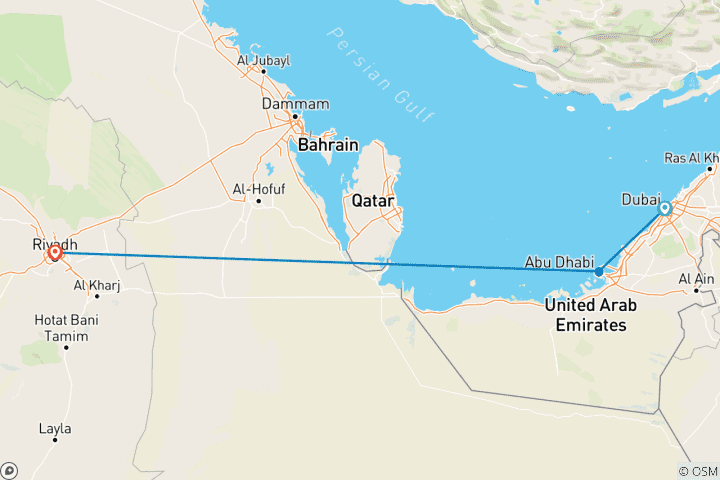 Karte von DUBAI & RIYADH VALUE FIT TOUR