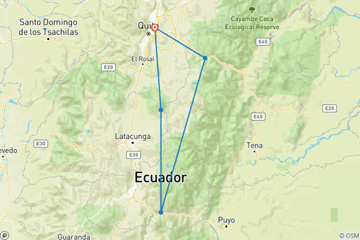Map of Ecuador Family Holiday