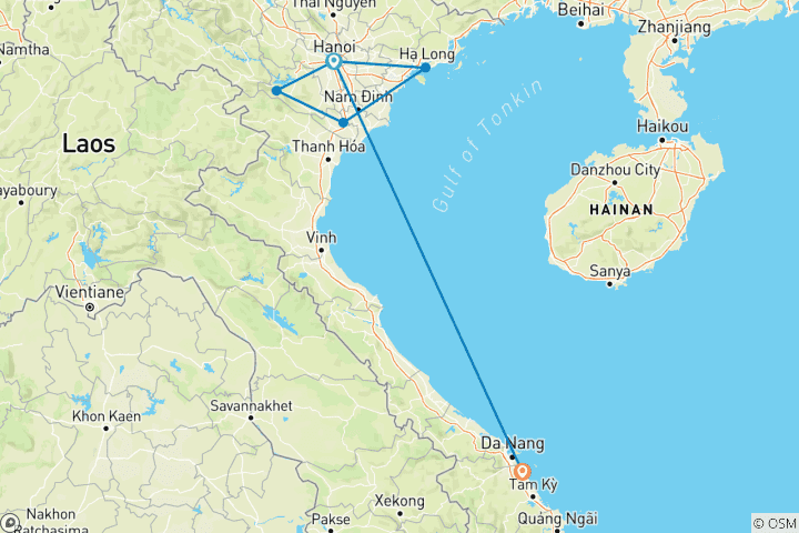 Map of Vietnam Family Holiday with Teenagers (from Hanoi to Hoi An)