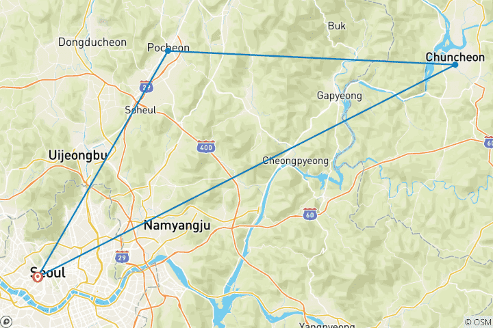 Kaart van Ontdek de ziel van Zuid-Korea
