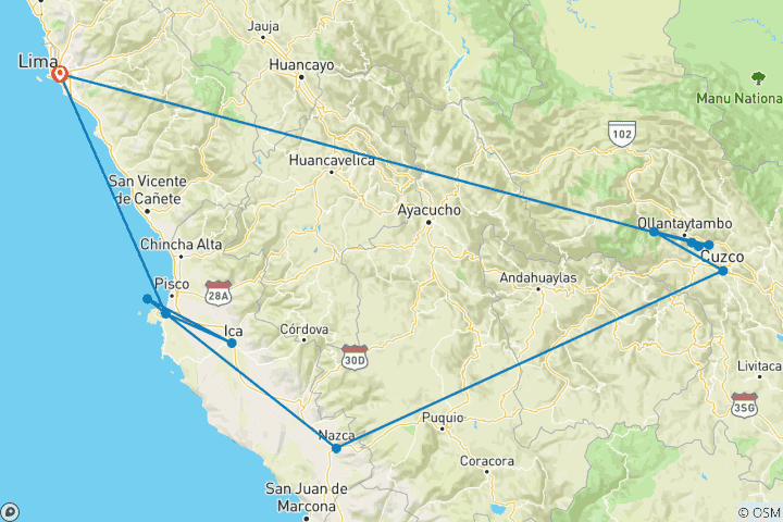 Mapa de Perú con Machu Picchu, un viaje sólo para mujeres (Grupo pequeño)