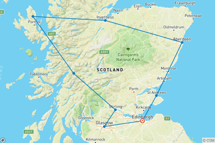 Map of Private Grand Tour of Scotland – 14-Day Journey through History and Beauty (23 destinations)