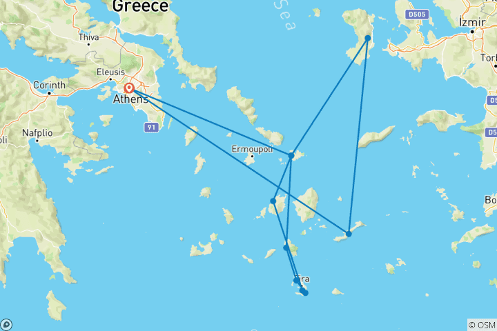 Kaart van Grieks eilandhoppen Plus 35-45 (35-45)